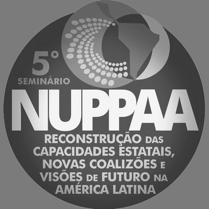 Imagem em preto e branco mostra o logo do 5º NUPPAA